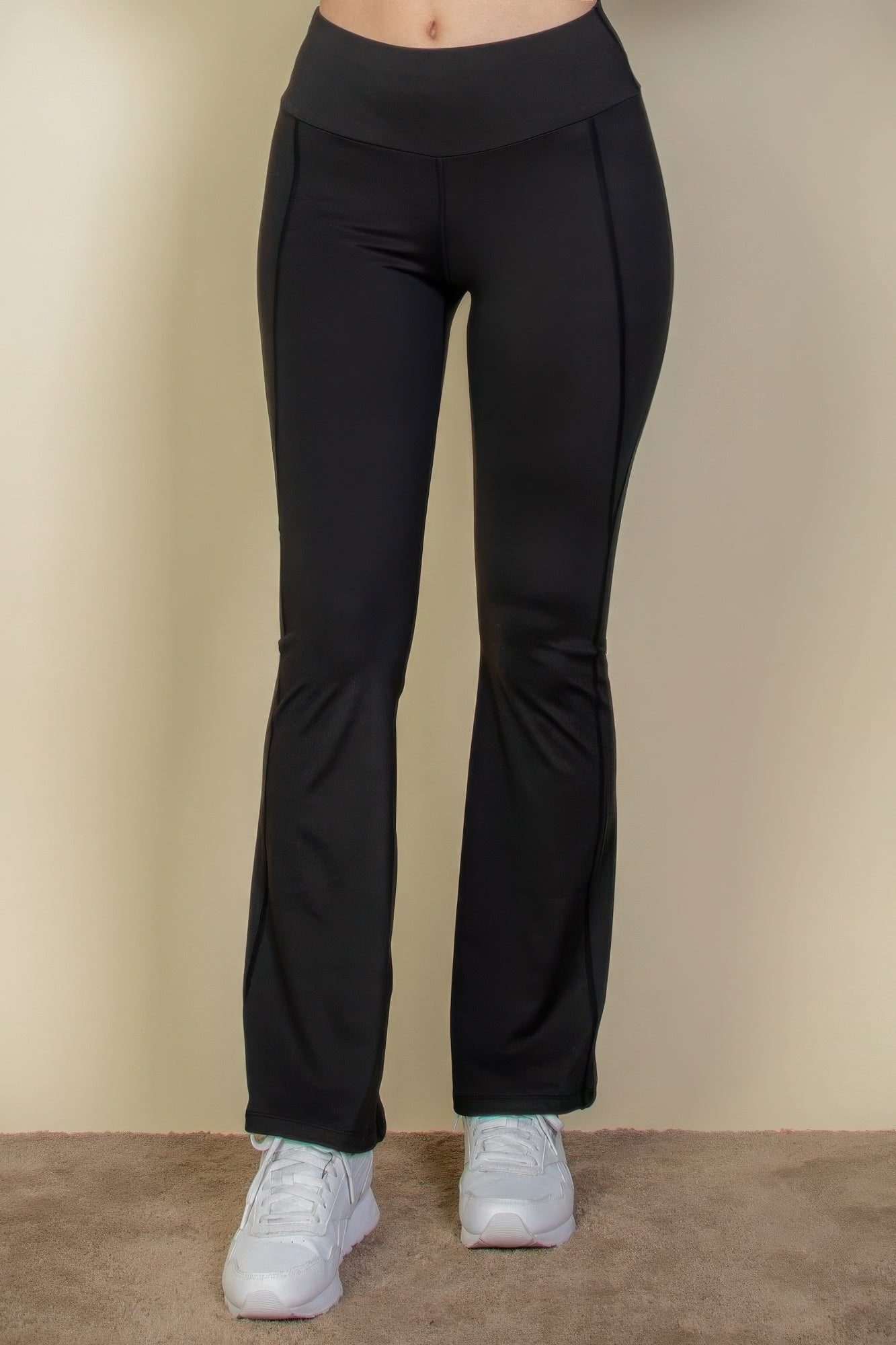 Black Wide Waistband Flare Pants