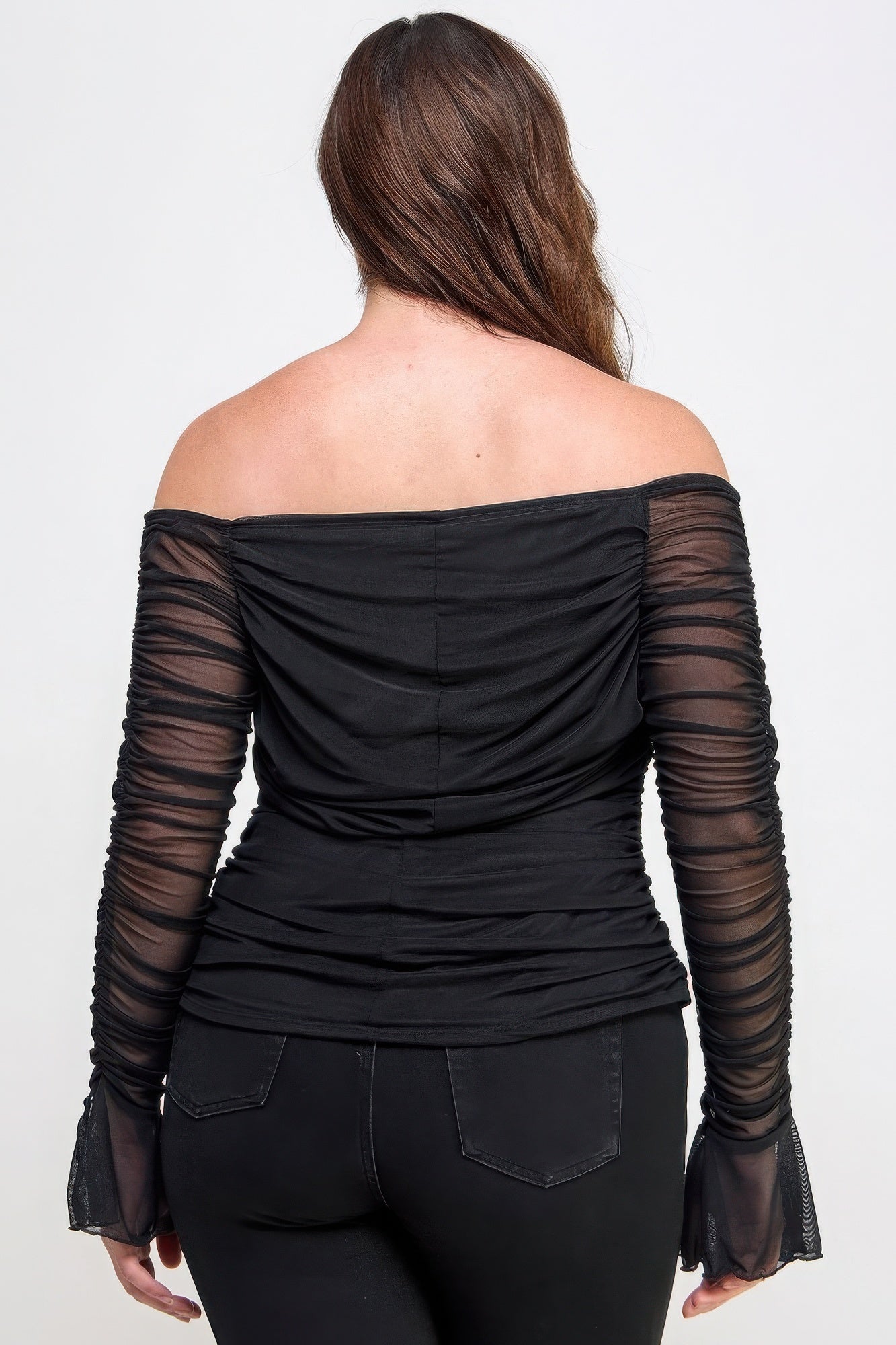 Off The Shoulder Mesh Top