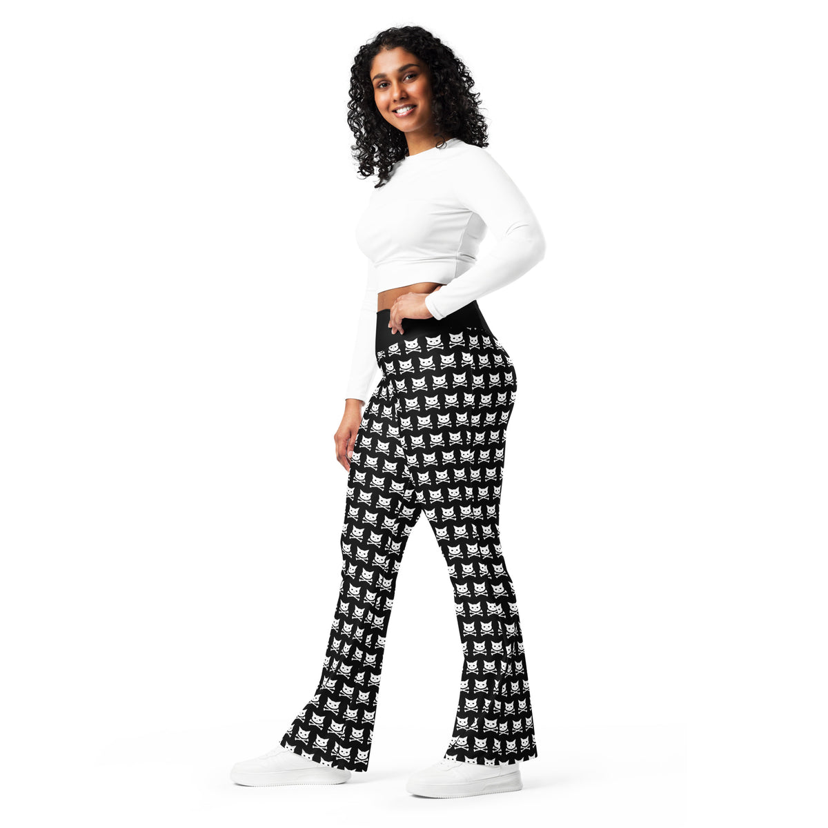 Skull Kitty Flare Leggings