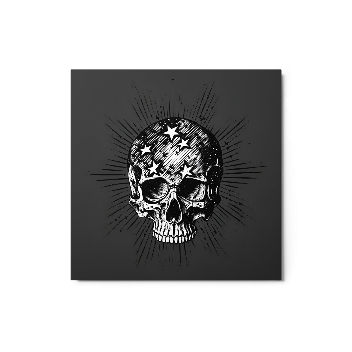 Skull & Stars Metal Print