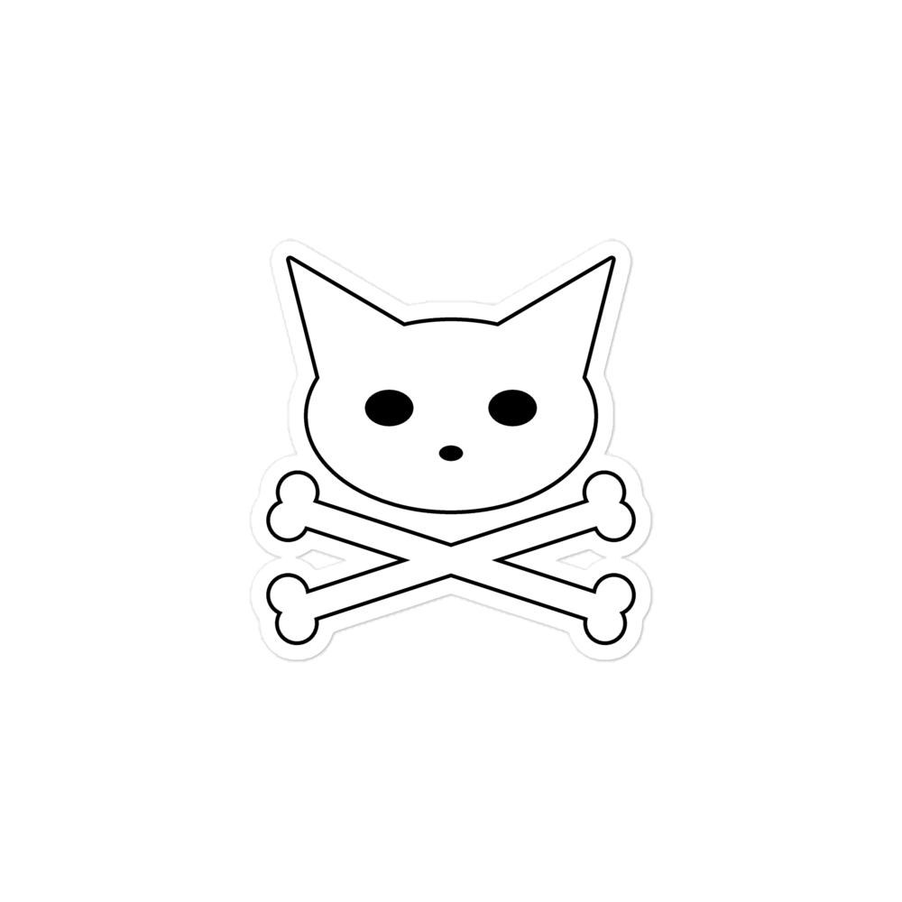 Skull Kitty Bubble-Free Stickers