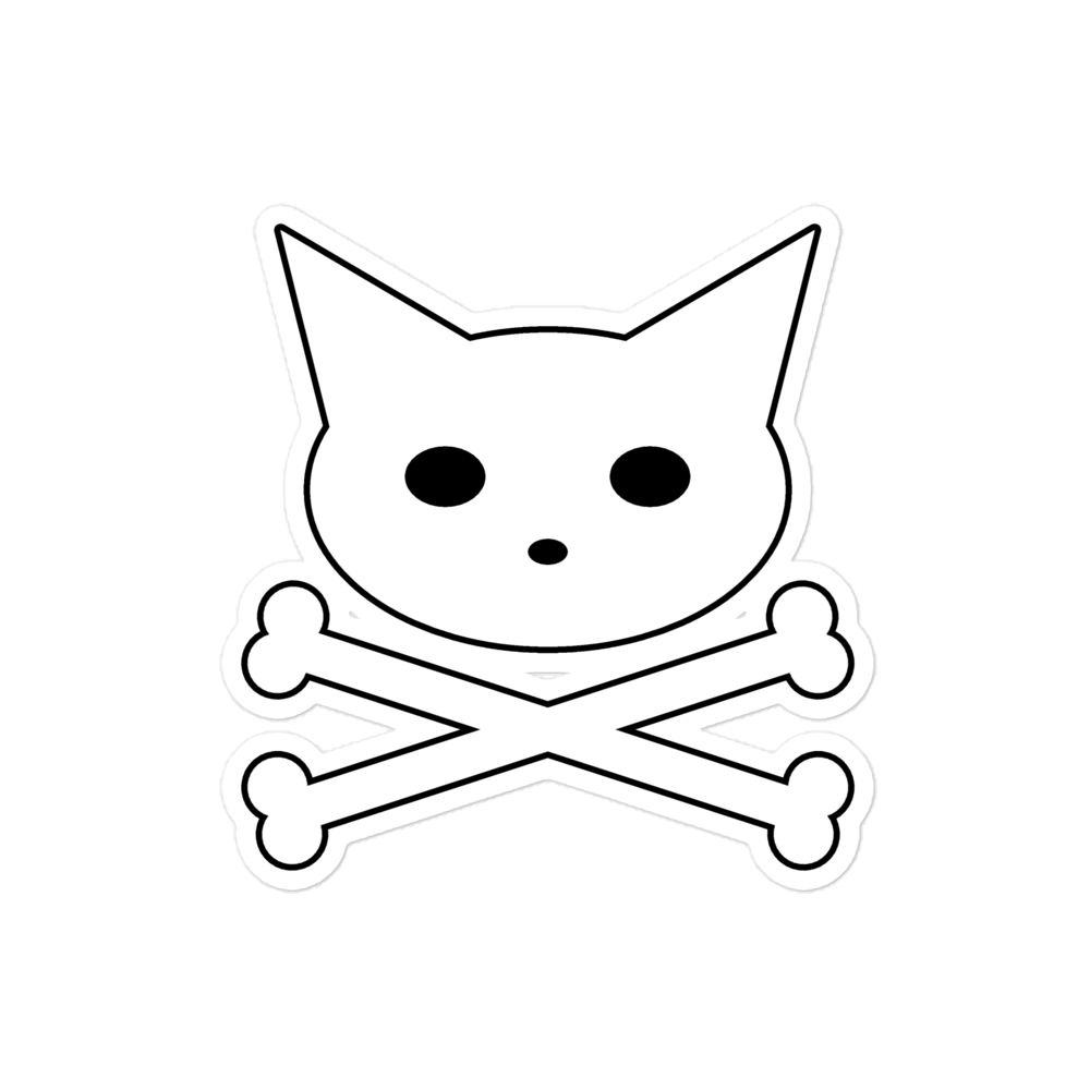 Skull Kitty Bubble-Free Stickers