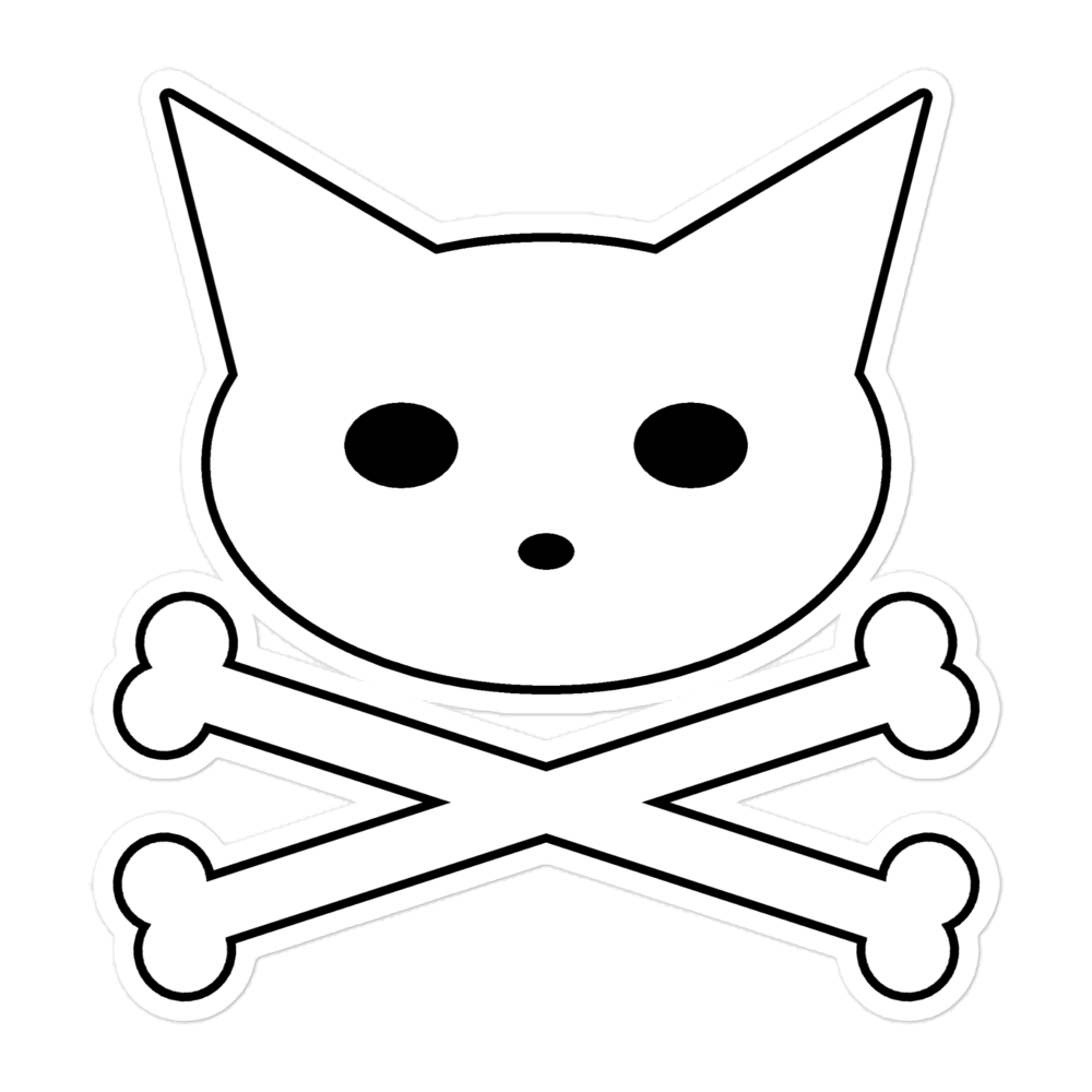 Skull Kitty Bubble-Free Stickers