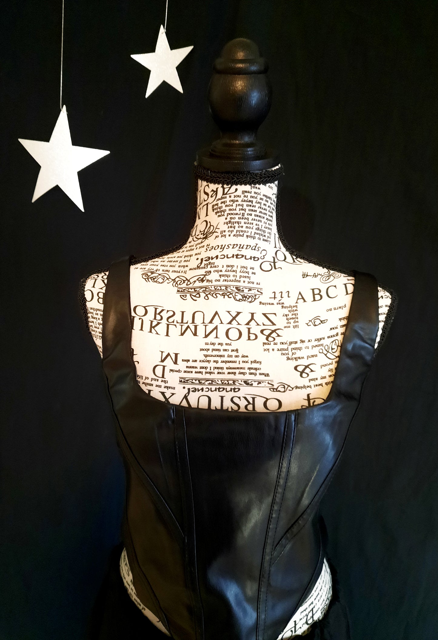 Black Faux Leather Corsetry