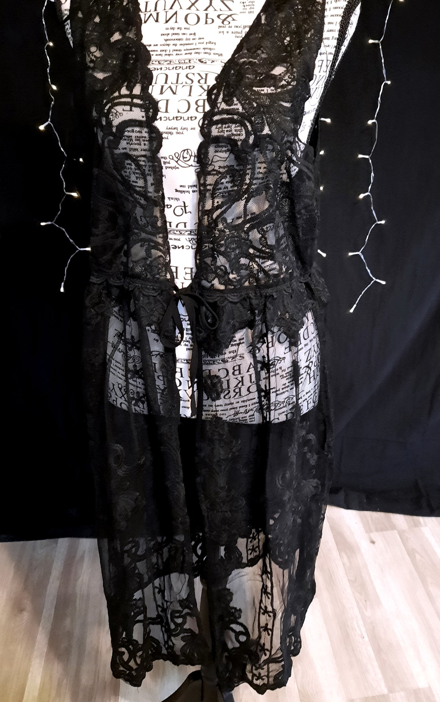 Sheer Embroidered Lace Vest