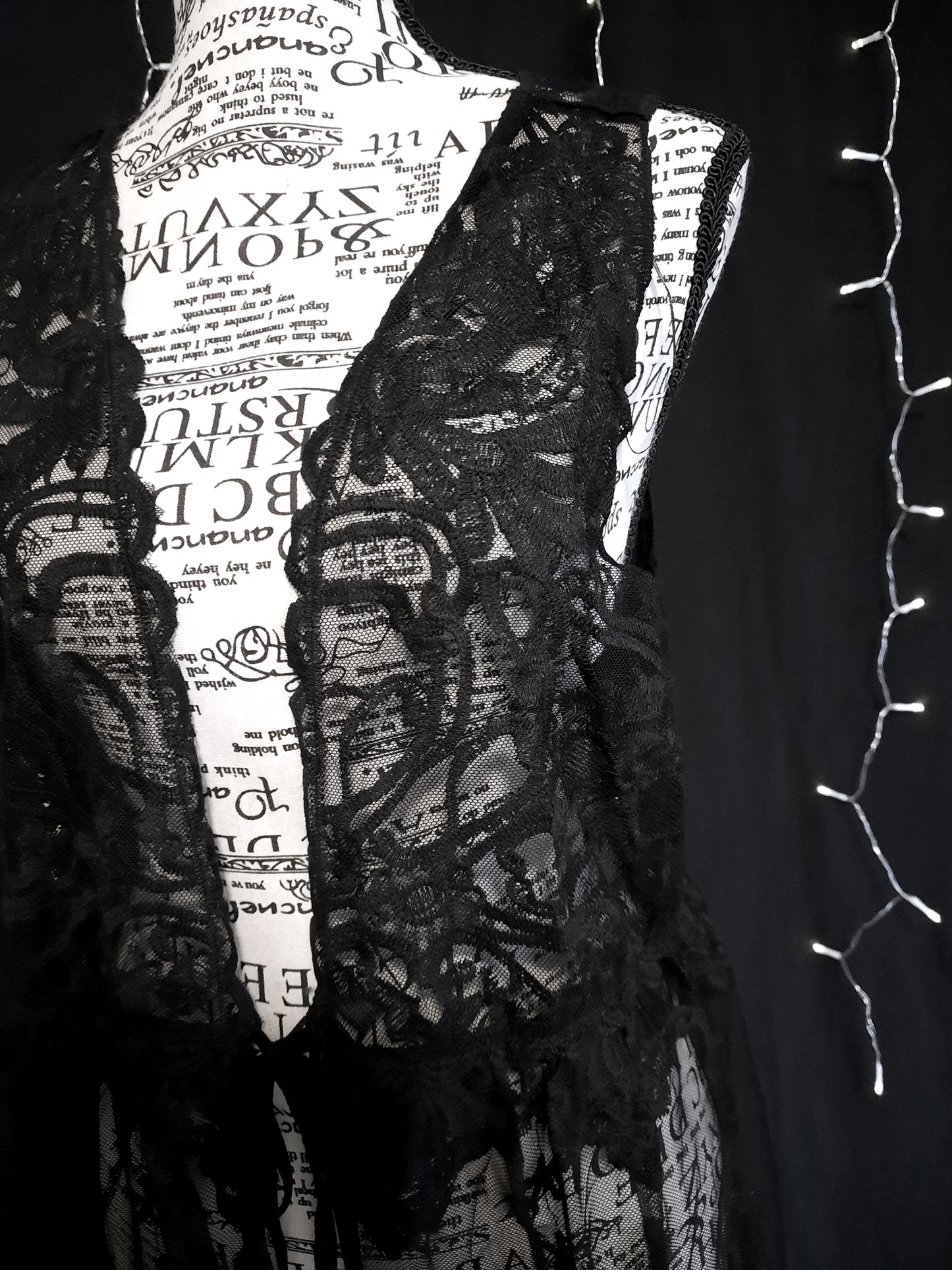 Sheer Embroidered Lace Vest