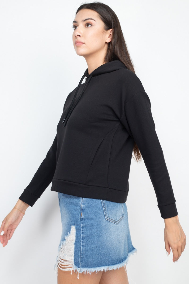 Black Drawstrings Hoodie