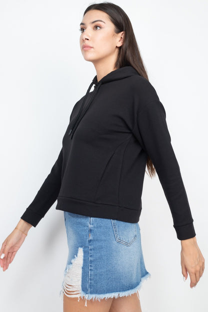 Black Drawstrings Hoodie