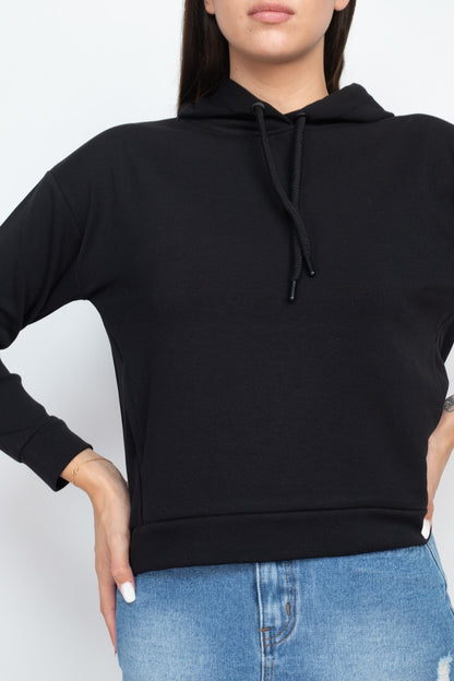 Black Drawstrings Hoodie