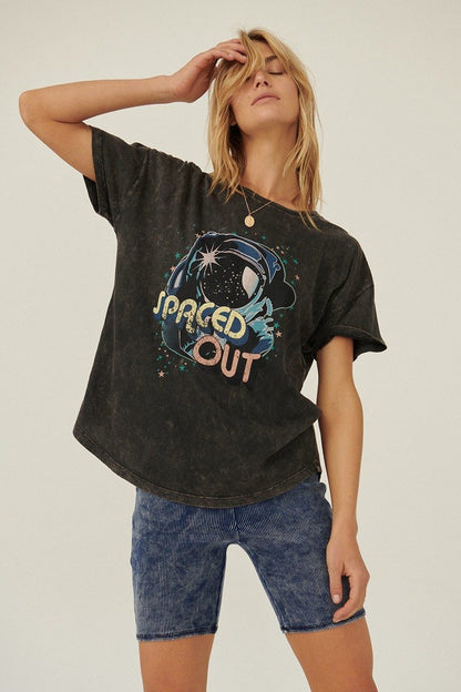 Spaced Out Mineral Washed Graphic T-Shirt