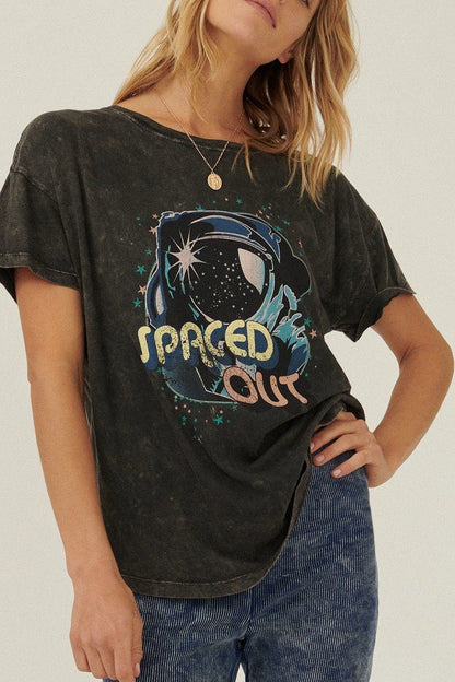 Spaced Out Mineral Washed Graphic T-Shirt