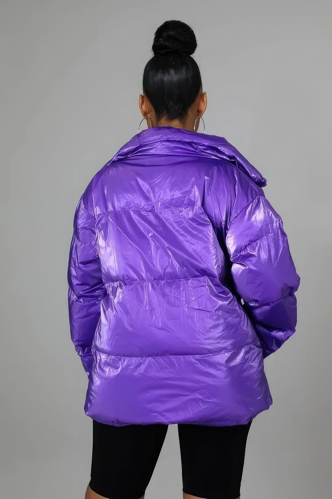 Non-stretch Purple Bomber Jacket
