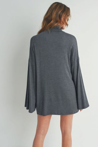 Bell Sleeve Turtleneck Dress