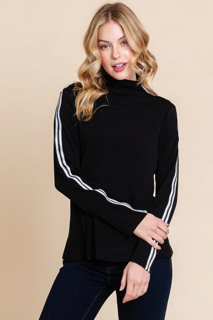 Long Sleeve Solid Mock Neck Long Sleeve Shirt