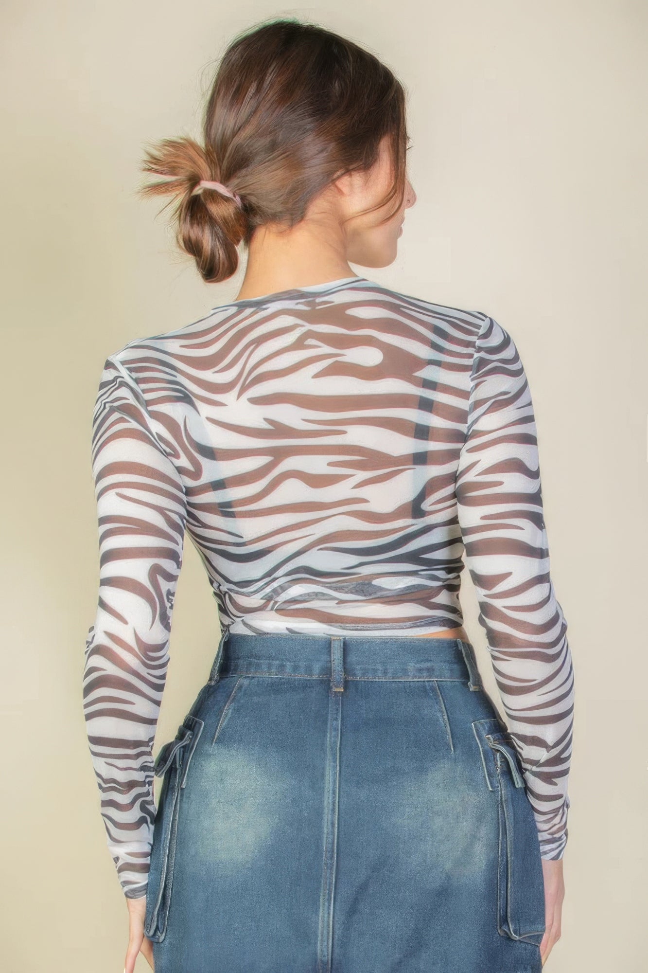 Zebra Print Sexy Sheer Mesh Top – Lucian Obscura