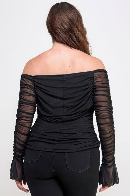 Off The Shoulder Mesh Top